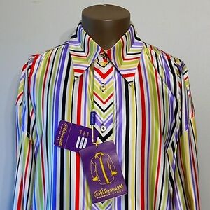 Hi-Collar/French Cuff 1pc White long sleeves shirt by SilverSilk